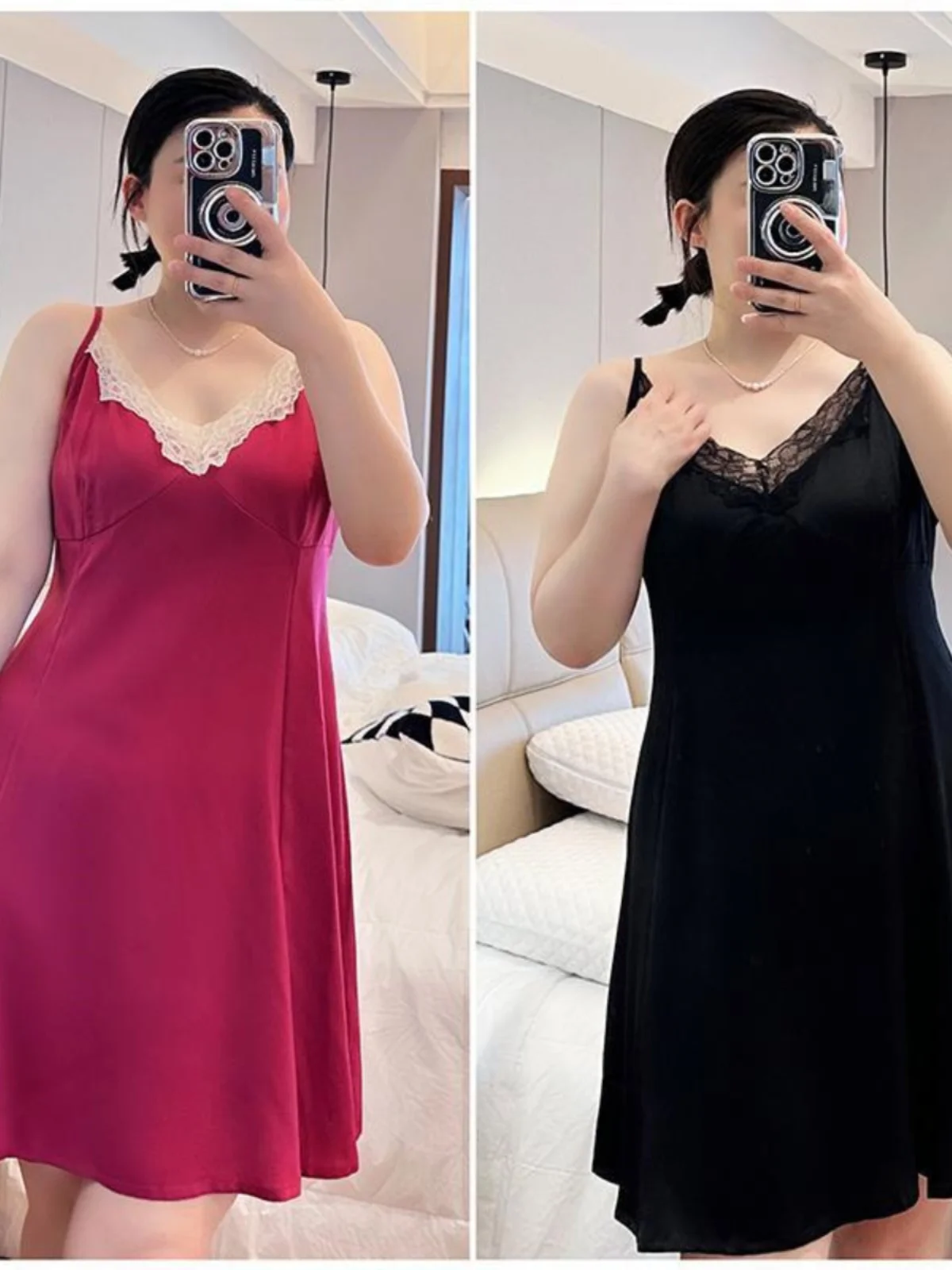 plus Size Sexy Backless Lace Splice Loose Mid-Length Strap V-Neck Home Clothes Sleep Dress Women Comfortable Breathable Summer
plus Size Sexy Backless Lace Splice Loose Mid-Length Strap V-Neck Home Clothes Sleep Dress Women Comfortable Breathable Summer