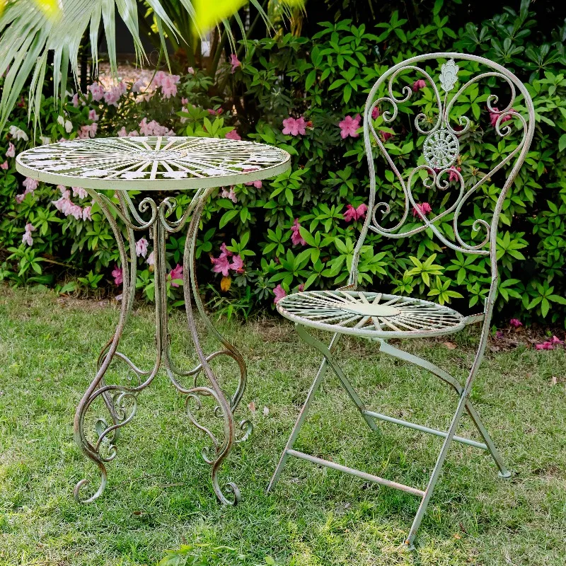 Vintage French Garden Folding Chairs Outdoor Patio Tea Tables Rustic Iron Seating for Courtyard Space Saving Small Table Chair
Vintage French Garden Folding Chairs Outdoor Patio Tea Tables Rustic Iron Seating for Courtyard Space Saving Small Table Chair