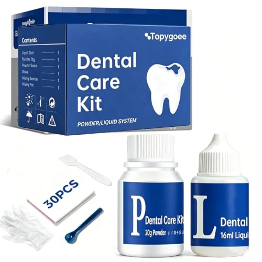 Tooth Repair Kit Zinc Oxide Eugenol, Dental Cement for Missing Teeth Chipped Broken Teeth, Dental Care Glue for Crown Fillings
Tooth Repair Kit Zinc Oxide Eugenol, Dental Cement for Missing Teeth Chipped Broken Teeth, Dental Care Glue for Crown Fillings