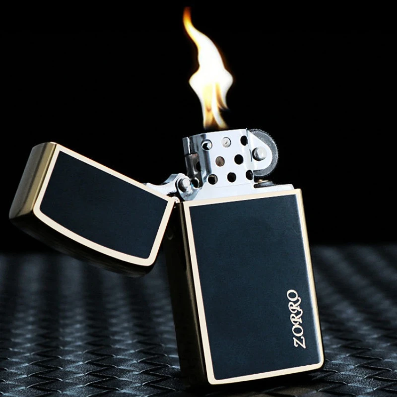 ZORRO Brass Narrow Edition Windproof Kerosine Lighter Classic Grinding Wheel Ignition Open Flame Women's Lighters Smoking Gadget
ZORRO Brass Narrow Edition Windproof Kerosine Lighter Classic Grinding Wheel Ignition Open Flame Women's Lighters Smoking Gadget
