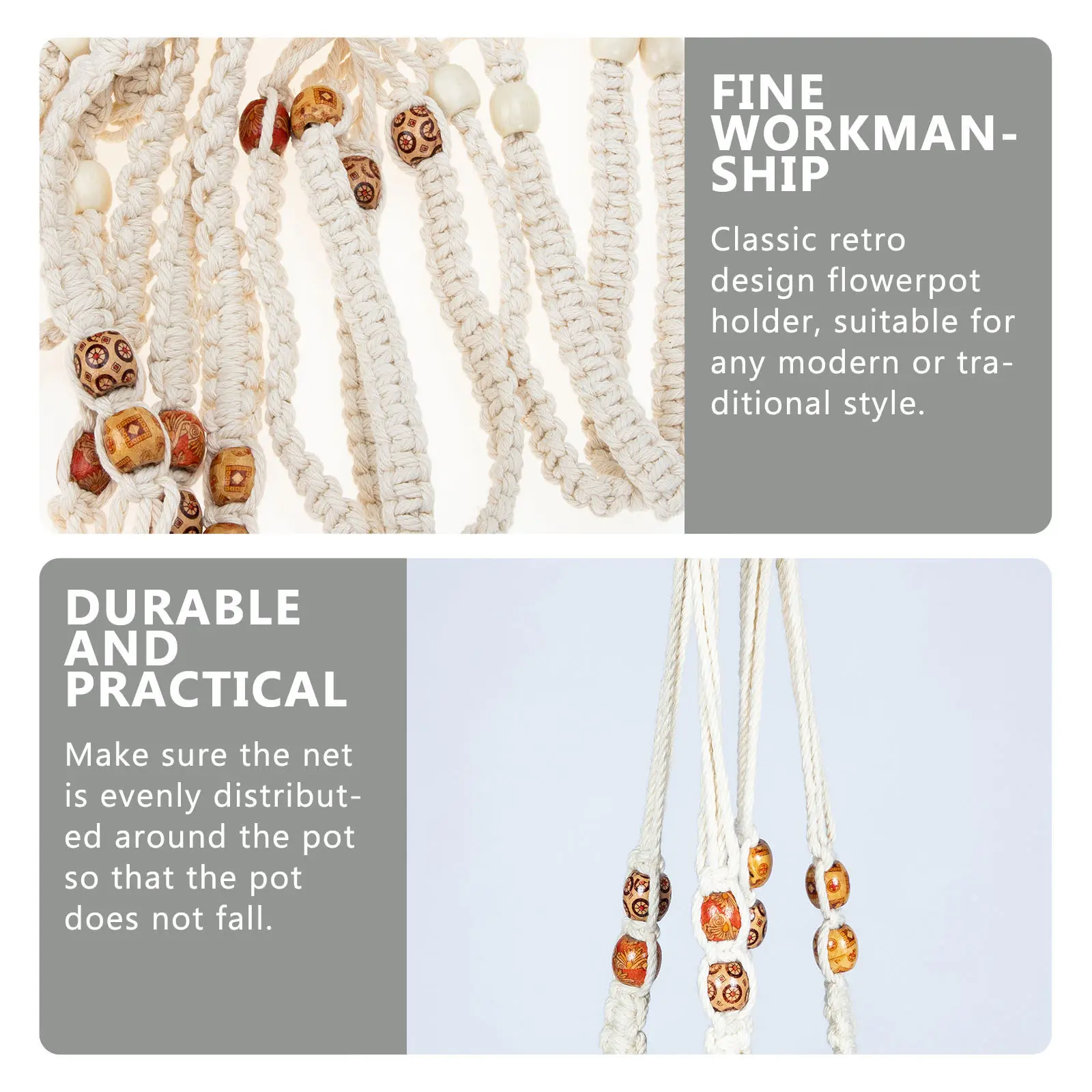 Набор из 1 шт. прочных плетеных подвесных кашпо из хлопковой веревки для цветов и растений, для дома и улицы, сада, патио, балкона
Набор из 1 шт. прочных плетеных подвесных кашпо из хлопковой веревки для цветов и растений, для дома и улицы, сада, патио, балкона