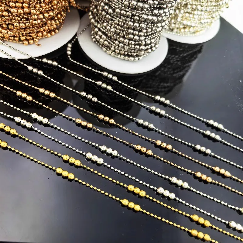 0.5/1/2/5M 1.5mm Clip 3mm Copper Bead Combination Spacing Chain For DIY Color Preservation Bracelet Necklace Accessory Materials
0.5/1/2/5M 1.5mm Clip 3mm Copper Bead Combination Spacing Chain For DIY Color Preservation Bracelet Necklace Accessory Materials