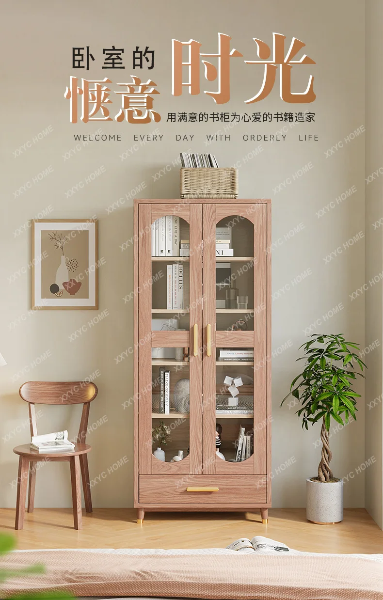 ML wood solid wood household floor-to-ceiling storage cabinet with glass door against the wall Living room study storage rack
ML wood solid wood household floor-to-ceiling storage cabinet with glass door against the wall Living room study storage rack