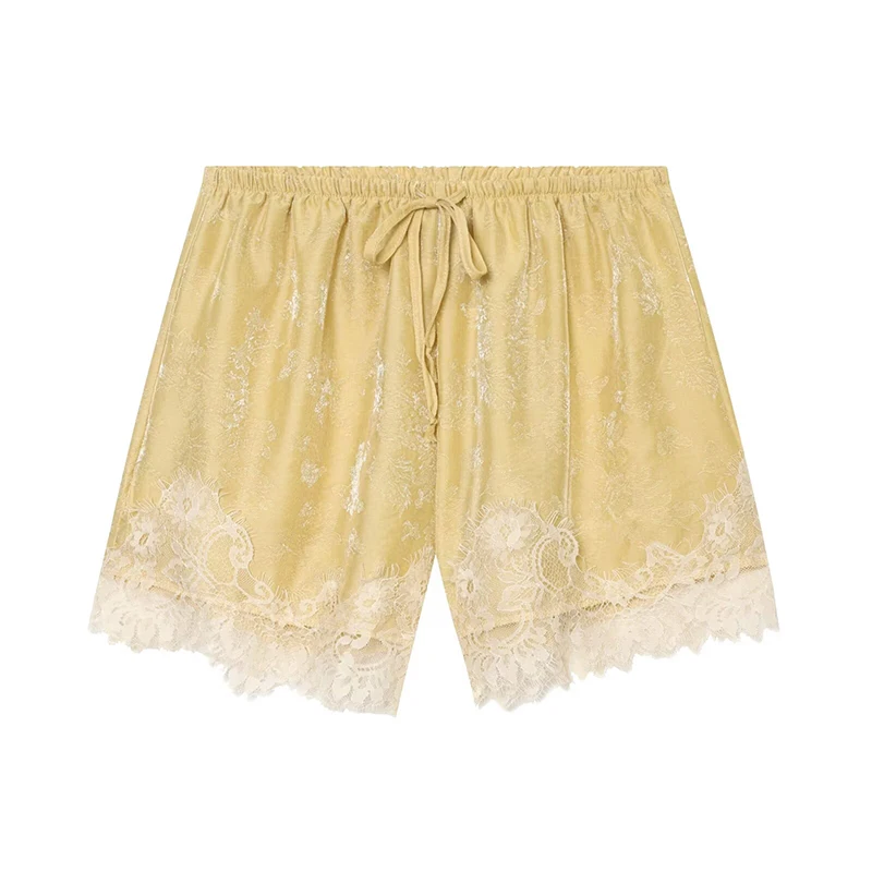 2026 Yellow Lace Trim Drawstring Casual Shorts Women Cute Summer Sleepwear Bottoms
2026 Yellow Lace Trim Drawstring Casual Shorts Women Cute Summer Sleepwear Bottoms