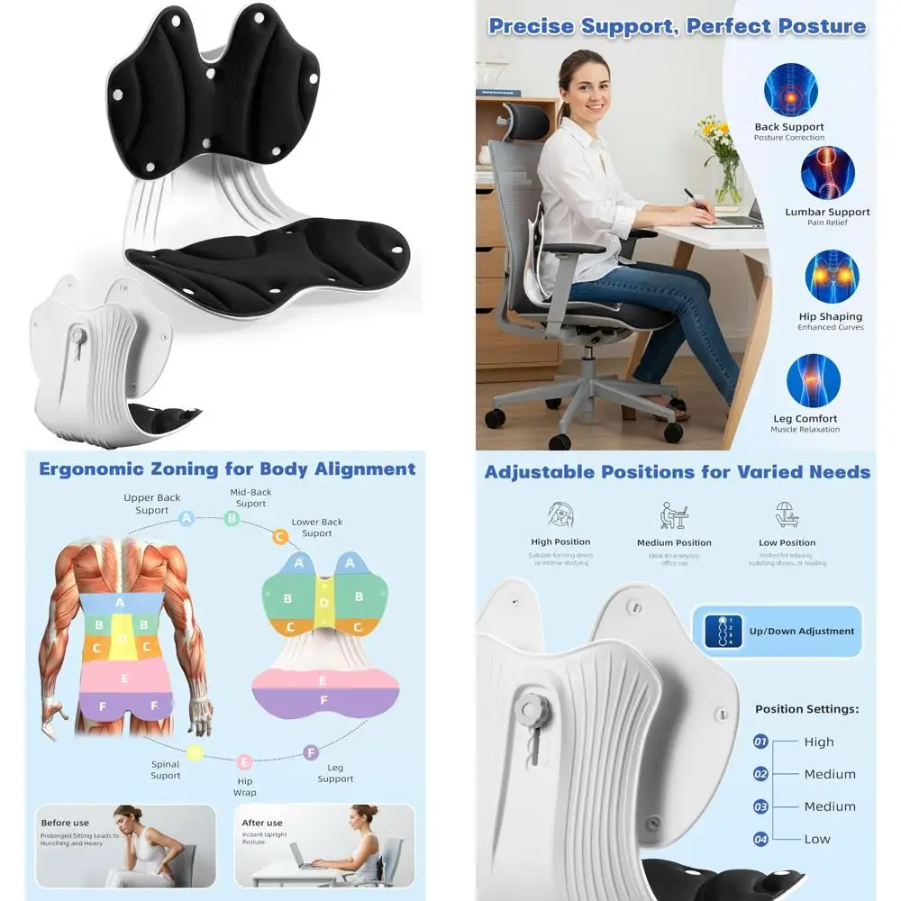 Ergonomic Adjustable Lumbar Support for Office Chairs - Posture Corrector and Pain Relief
Ergonomic Adjustable Lumbar Support for Office Chairs - Posture Corrector and Pain Relief