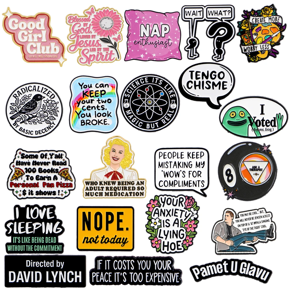 YOUR ANXIETY IS A LYING HOE Quotes Enamel Pins Men Brooch for Clothes Women Lapel Pins for Backpack Badges Jewelry Accessories
YOUR ANXIETY IS A LYING HOE Quotes Enamel Pins Men Brooch for Clothes Women Lapel Pins for Backpack Badges Jewelry Accessories