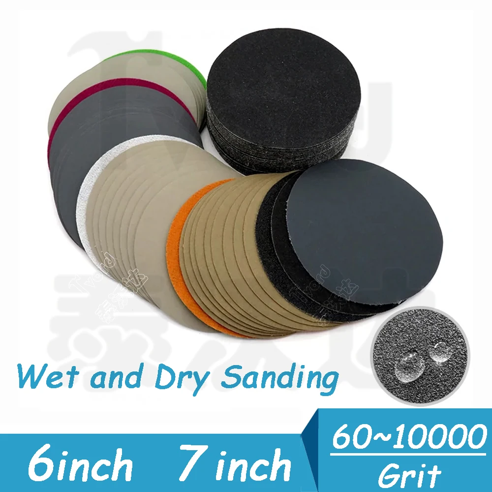 Sandpaper Discs 6 7 Inch Waterproof Sandpaper Hook and Loop 60 80 100 120 150~ 10000 Grit for Drill Grinder Rotary Tools Sanding
Sandpaper Discs 6 7 Inch Waterproof Sandpaper Hook and Loop 60 80 100 120 150~ 10000 Grit for Drill Grinder Rotary Tools Sanding