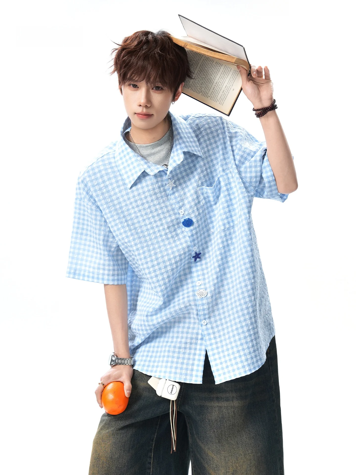 American Style Plaid Bubble Shirt Casual Short Sleeve Beach Beachwear for Men And Women Summer Breathable Cotton Polyester Blend
American Style Plaid Bubble Shirt Casual Short Sleeve Beach Beachwear for Men And Women Summer Breathable Cotton Polyester Blend