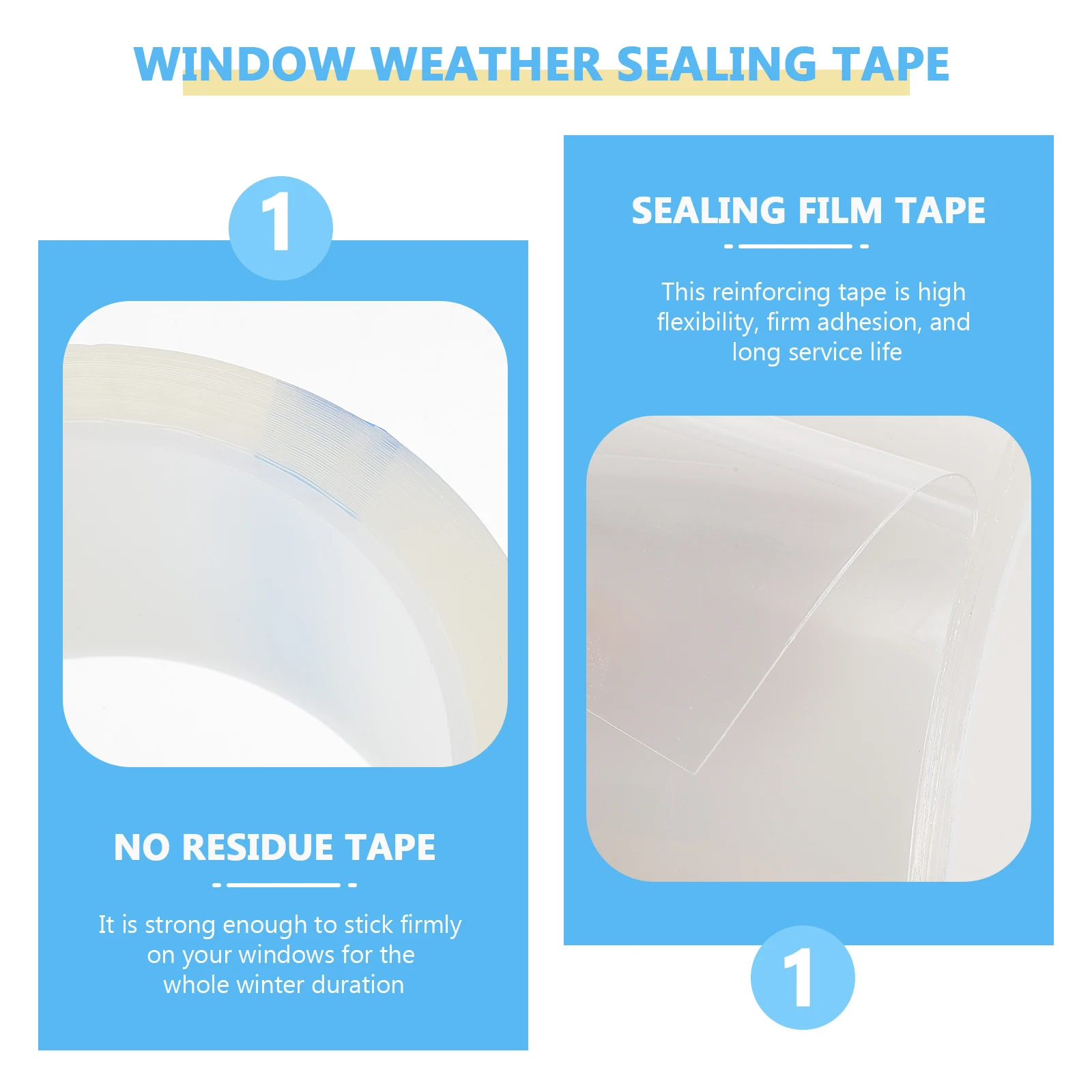 1 Roll Clear Heavy Duty Acrylic Sealing Tape For Window Weather Resistant Draft Isolation Strong Adhesionair Conditioner
1 Roll Clear Heavy Duty Acrylic Sealing Tape For Window Weather Resistant Draft Isolation Strong Adhesionair Conditioner