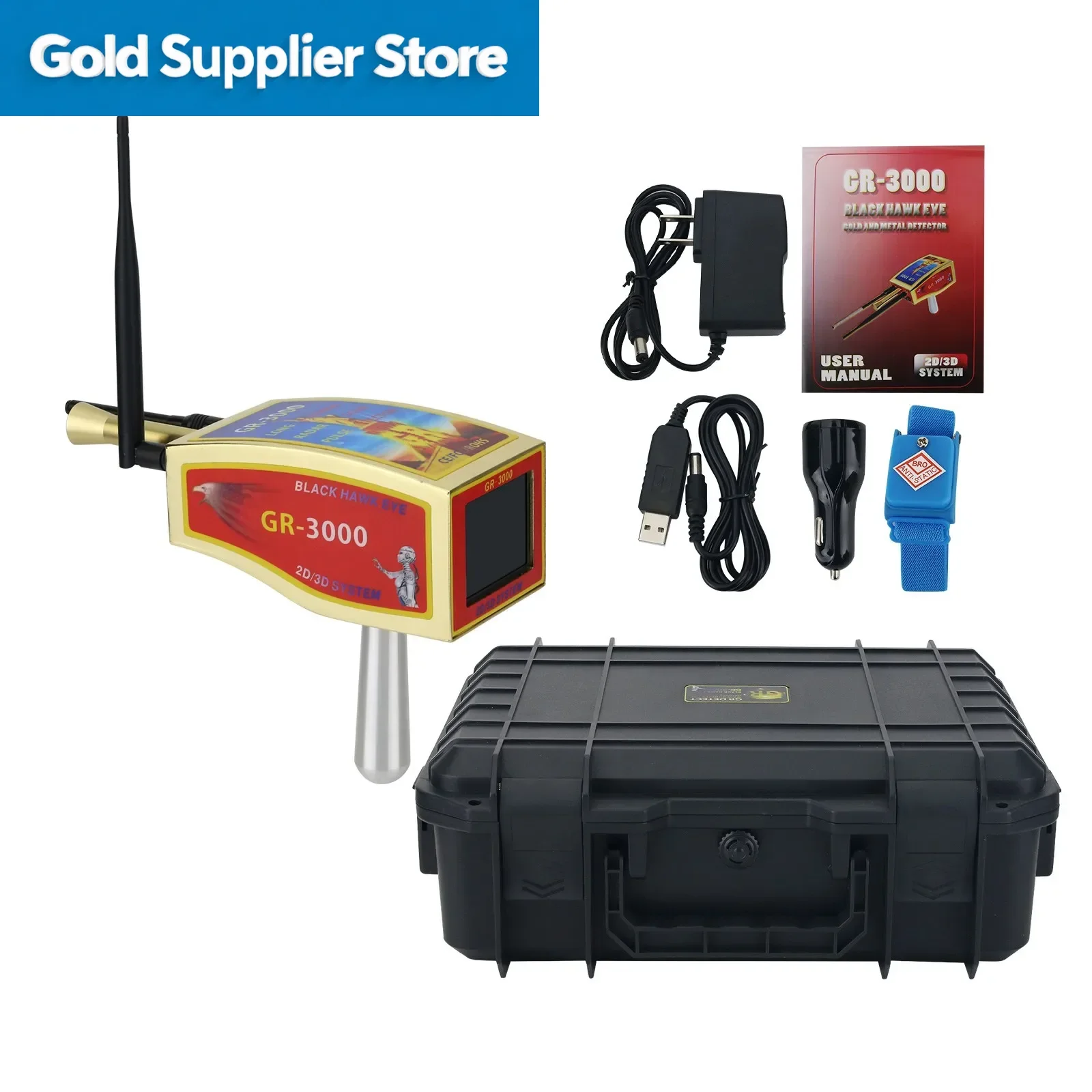 GR-3000 Black Gold Detector Metal Detector Machine 2D/3D System with Touch Screen and Carrying Case
GR-3000 Black Gold Detector Metal Detector Machine 2D/3D System with Touch Screen and Carrying Case