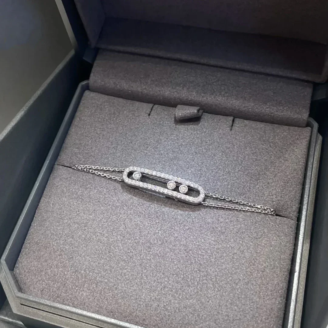 925 Sterling Silver Mobile Three Diamond Women's Double-Layer Bracelet. Luxury Jewelry Festival Gifts
925 Sterling Silver Mobile Three Diamond Women's Double-Layer Bracelet. Luxury Jewelry Festival Gifts