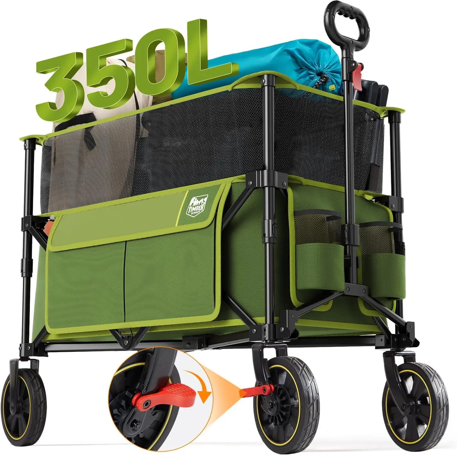 Timber Ridge 350L Extra Large Collapsible Folding Wagon Carts With Brake, Heavy Duty Outdoor Camping Utility Wagons With Extende
Timber Ridge 350L Extra Large Collapsible Folding Wagon Carts With Brake, Heavy Duty Outdoor Camping Utility Wagons With Extende