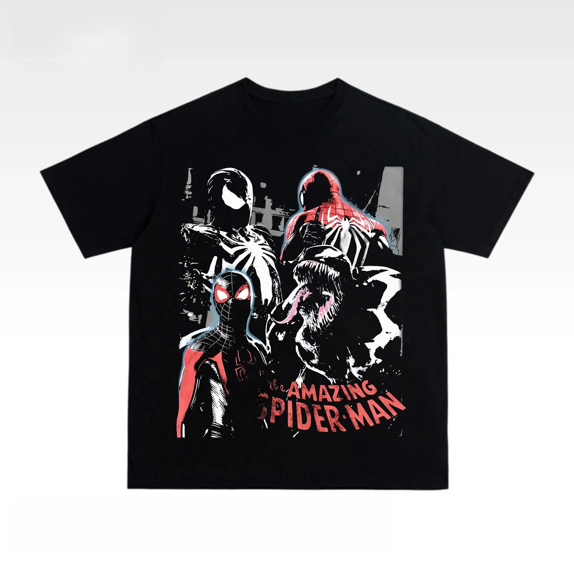 MINISO joint Marvel Spider-Man 2 Venom character print summer T-shirt casual sportswear top pure cotton family wear Y2k 
MINISO joint Marvel Spider-Man 2 Venom character print summer T-shirt casual sportswear top pure cotton family wear Y2k