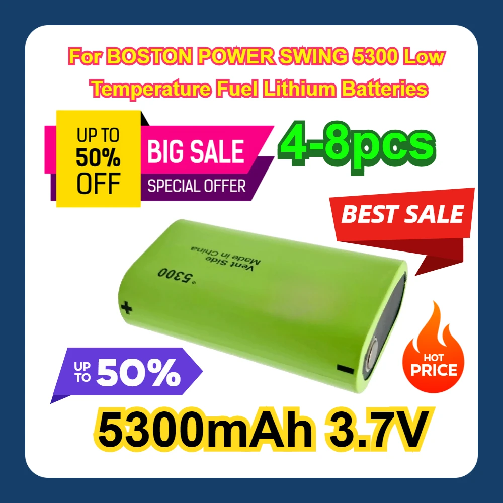 13A 4-8pcs For BOSTON POWER SWING 5300 Low Temperature Fuel Lithium Batteries Cell Discharge 5300mAh 3.7V
13A 4-8pcs For BOSTON POWER SWING 5300 Low Temperature Fuel Lithium Batteries Cell Discharge 5300mAh 3.7V