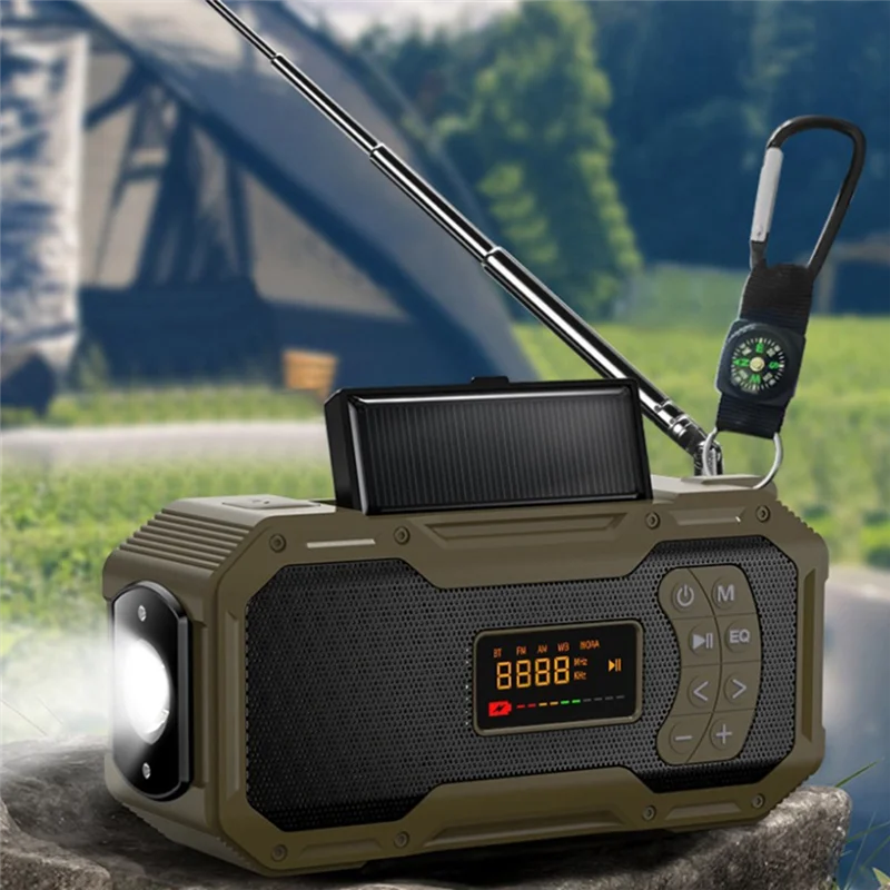 Stylish-Emergency Weather Radios Hand Crank Solar Bluetooth Speaker Portable AM FM Radio 5000Mah Battery Powered Waterproof Dura
Stylish-Emergency Weather Radios Hand Crank Solar Bluetooth Speaker Portable AM FM Radio 5000Mah Battery Powered Waterproof Dura