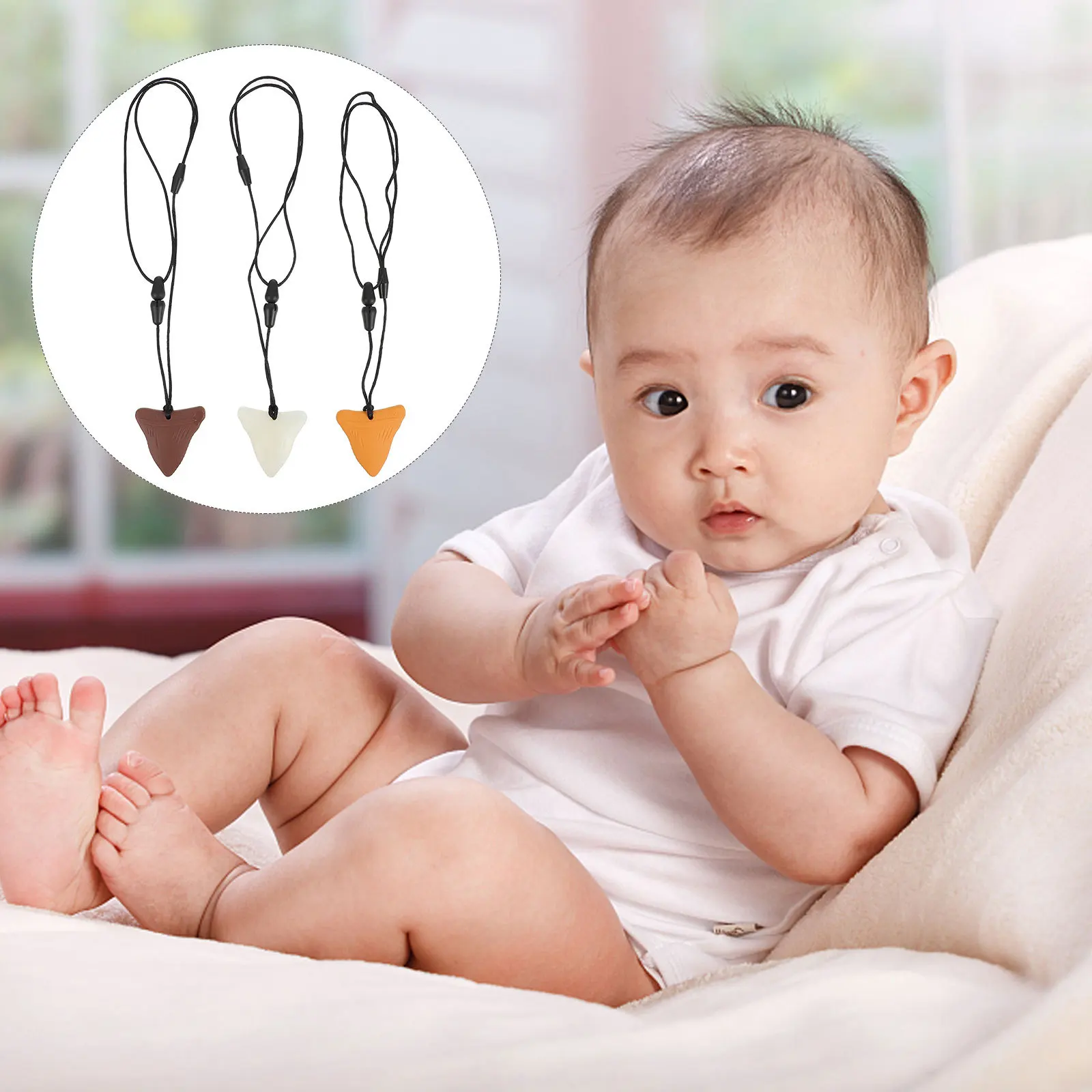 3Pcs Shark Tooth Shaped Silicone Infant Teether Molar Pendant Baby Soothing Chewing Pendant Shark Tooth Teething Toy
3Pcs Shark Tooth Shaped Silicone Infant Teether Molar Pendant Baby Soothing Chewing Pendant Shark Tooth Teething Toy