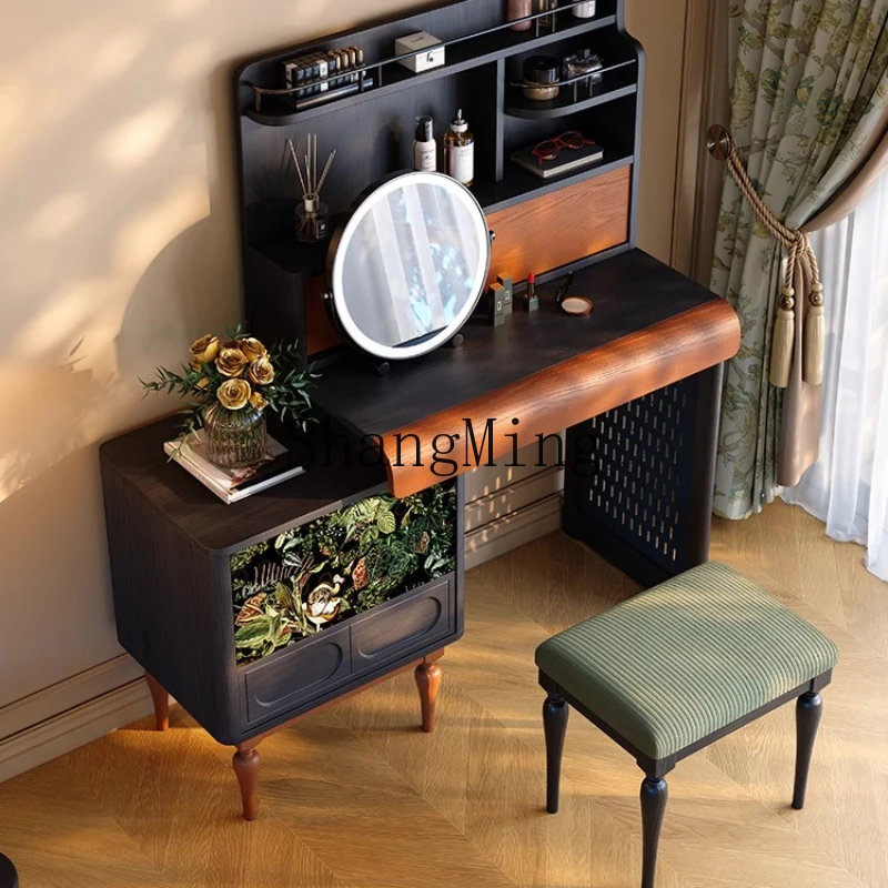 ZYH home integrated bedroom solid wood dressing table retro black ash wood dressing table
ZYH home integrated bedroom solid wood dressing table retro black ash wood dressing table