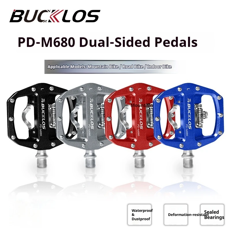 Педали для горного велосипеда Bucklos M680 из алюминиевого сплава, двойная платформа, без защелок, совместимы с системой SPD, для велоспорта.
Педали для горного велосипеда Bucklos M680 из алюминиевого сплава, двойная платформа, без защелок, совместимы с системой SPD, для велоспорта.