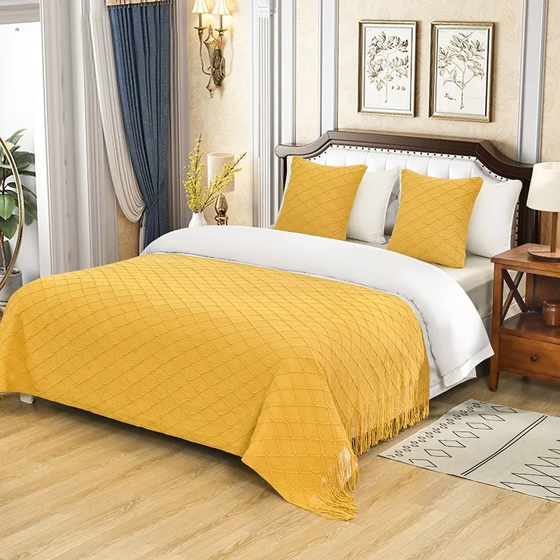 Bohemian Knitted Bed Runner Sofa Throw Blanket for Hotel B&B Home Office Nap
Bohemian Knitted Bed Runner Sofa Throw Blanket for Hotel B&B Home Office Nap
