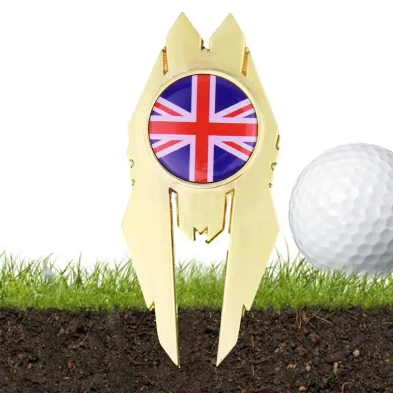 Магнитный маркер для мяча для гольфа, металлическая забавная вилка для гольфа, портативный инструмент Divot для улицы и помещения, красочные аксессуары для гольфа