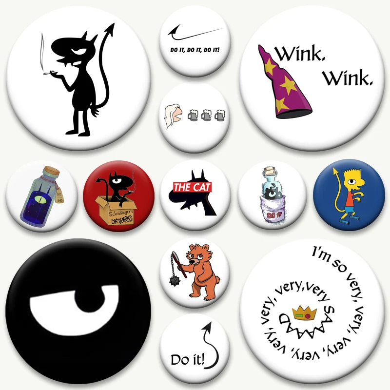 Luci Do It Anime Cartoon I'm Not A Cat Kawaii Badge Disenchantment Luci Lapel Pins Cute Round Creative Brooches for Bag Decor
Luci Do It Anime Cartoon I'm Not A Cat Kawaii Badge Disenchantment Luci Lapel Pins Cute Round Creative Brooches for Bag Decor