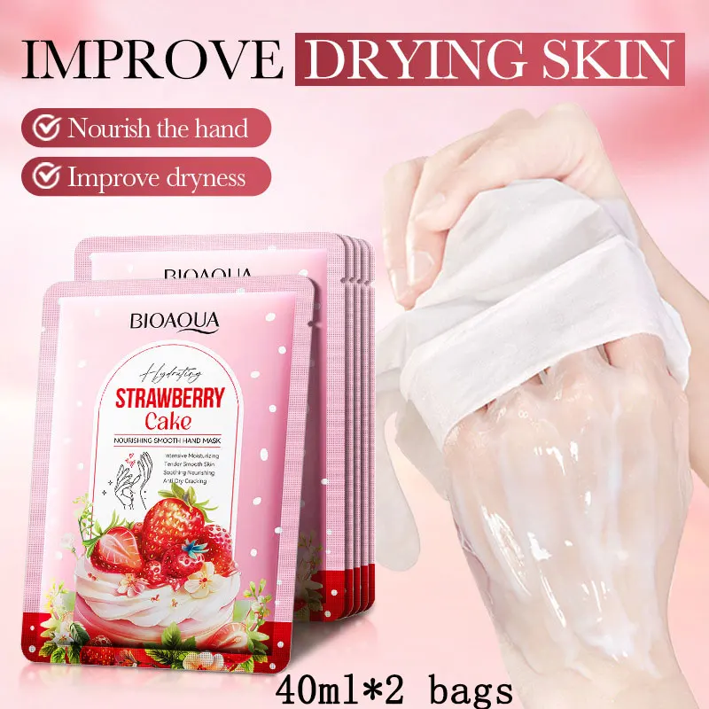 BIOAOUA Strawberry Cake Nourishing Tender Hand Mask Whitening Nourishing Anti-Aging Hydrating Gloves Hand Skin Care Products
BIOAOUA Strawberry Cake Nourishing Tender Hand Mask Whitening Nourishing Anti-Aging Hydrating Gloves Hand Skin Care Products