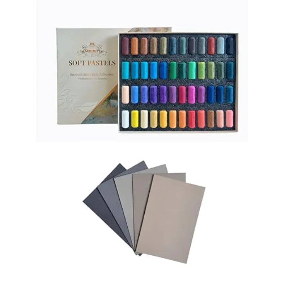 5 Sheets Small Size Sanded Pastel Paper with Soft Pastels Set 48colors
5 Sheets Small Size Sanded Pastel Paper with Soft Pastels Set 48colors