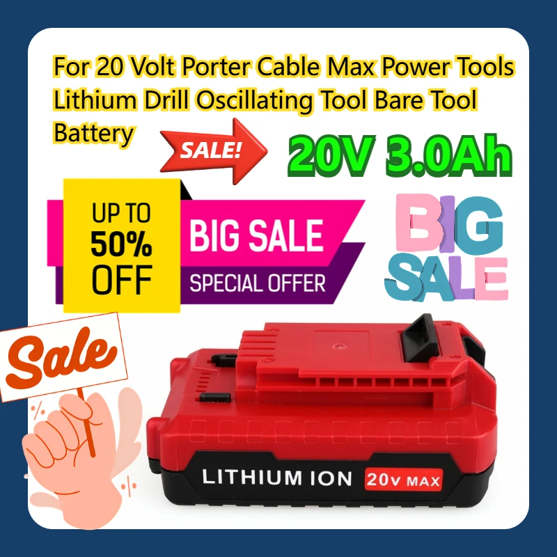 For 20 Volt Porter Cable Max Power Tools Lithium Drill Oscillating Tool Bare Tool 20V Battery
For 20 Volt Porter Cable Max Power Tools Lithium Drill Oscillating Tool Bare Tool 20V Battery