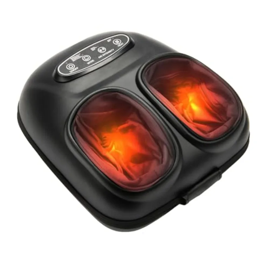 Heated foot massager for home use, premium PU leather in black, 3 massage modes + 3 intensity levels + 15-min auto shut-off tim
Heated foot massager for home use, premium PU leather in black, 3 massage modes + 3 intensity levels + 15-min auto shut-off tim