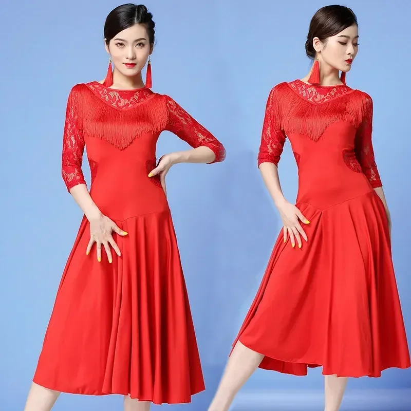 Red Lace One-Piece Latin Dance Competition Dresses Women Salsa Samba Dress Women Fringes Latin Costumes
Red Lace One-Piece Latin Dance Competition Dresses Women Salsa Samba Dress Women Fringes Latin Costumes
