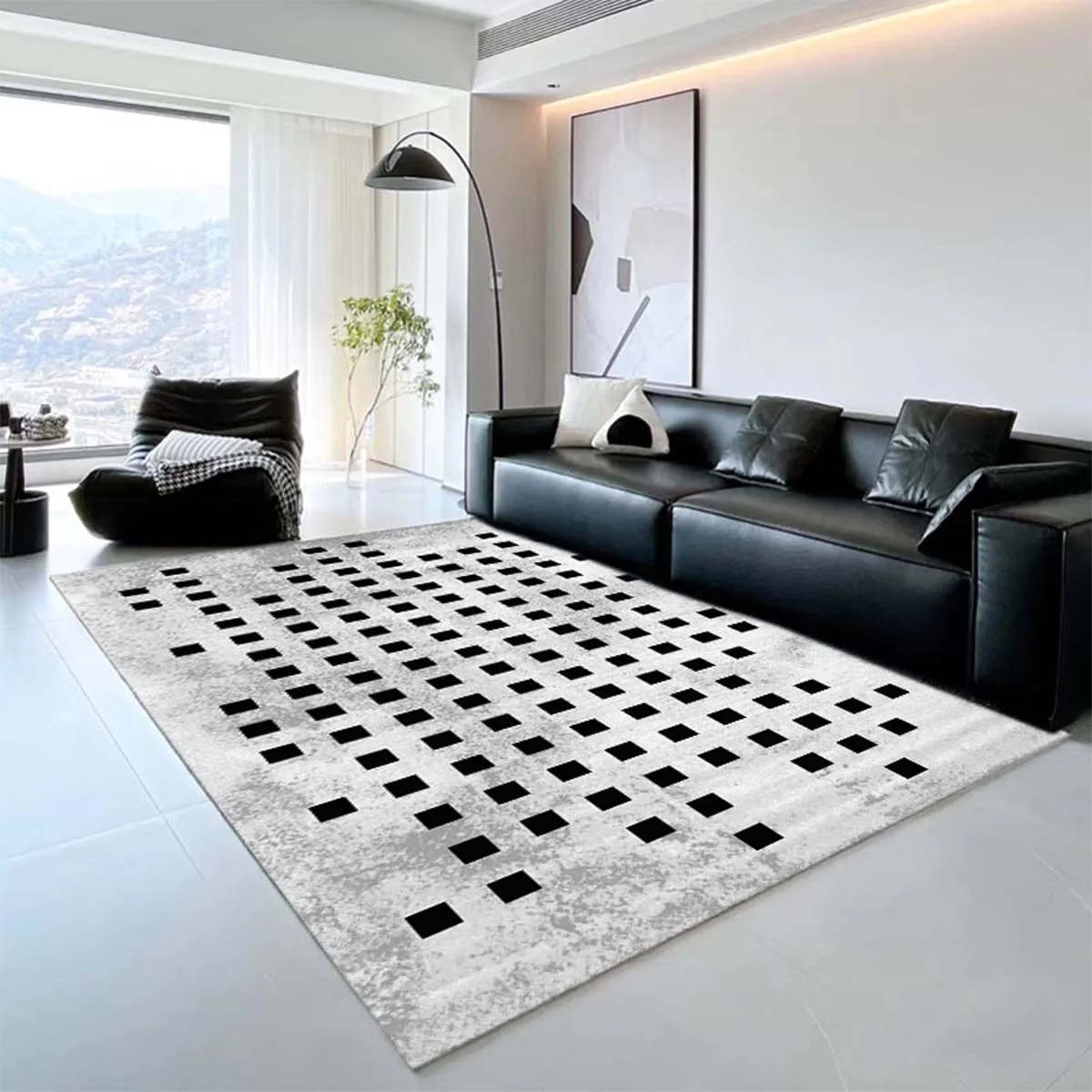 Black and White Plaid Carpet for Home Decoration, Modern Large Rug, Non-Slip Floor Mat, Machine Washable, Luxury, Living Room, B
Black and White Plaid Carpet for Home Decoration, Modern Large Rug, Non-Slip Floor Mat, Machine Washable, Luxury, Living Room, B