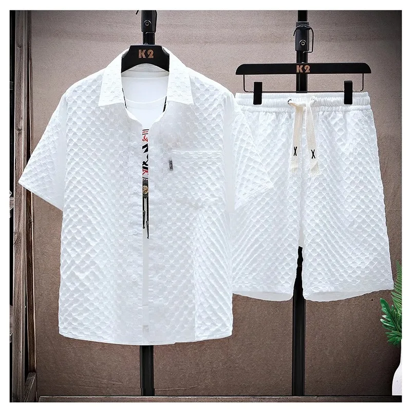 Asian Size 2026 Summer Men's Shirt Set Trendy Casual Thin Ice Silk Two-piece Set -Short Sleeve T-shirt Shorts Sports One Set
Asian Size 2026 Summer Men's Shirt Set Trendy Casual Thin Ice Silk Two-piece Set -Short Sleeve T-shirt Shorts Sports One Set