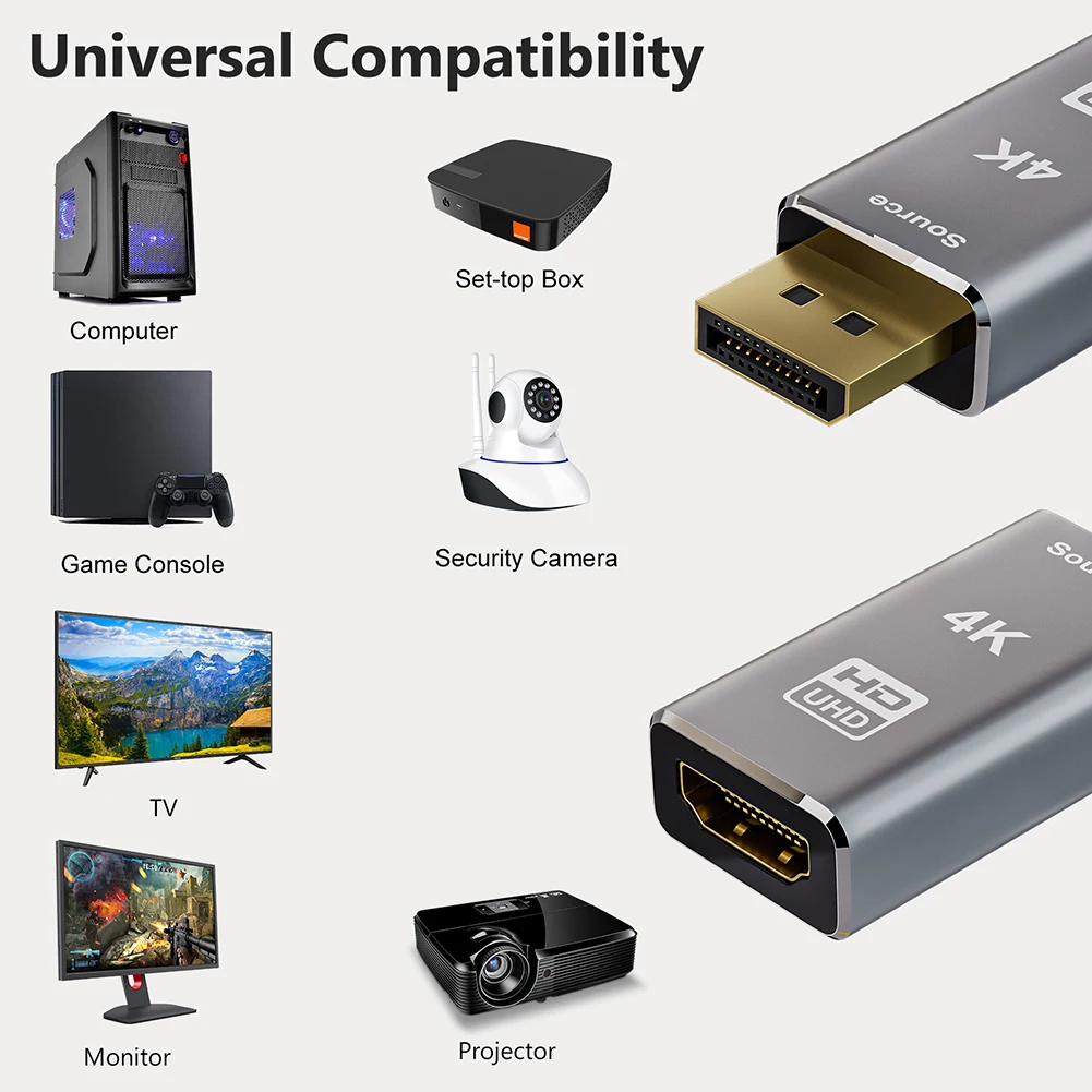 4K DP Male To HDMI-Compatible Female Adapter 30Gbps DP Display Port To HDMI-Compatible Adapter for Lenovo Dell HP
4K DP Male To HDMI-Compatible Female Adapter 30Gbps DP Display Port To HDMI-Compatible Adapter for Lenovo Dell HP