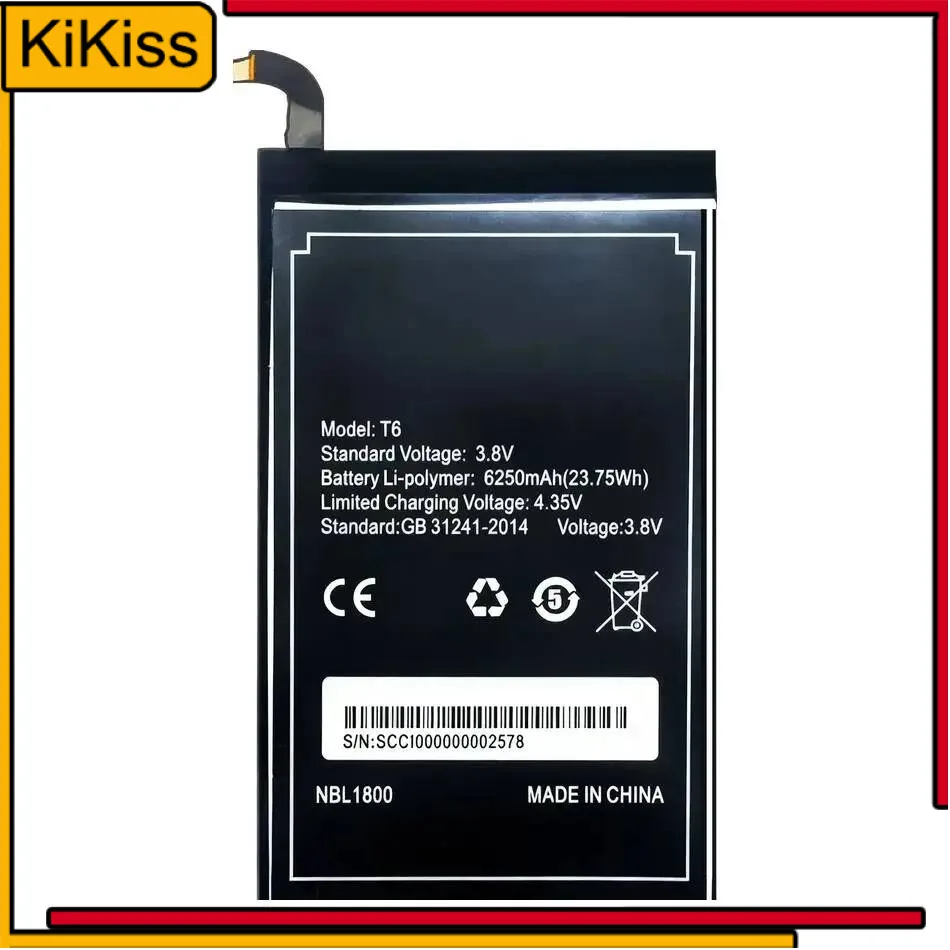 For DOOGEE T6 PRO For Homtom HT6 - 6250mAh T6 Mobile Phone Battery
For DOOGEE T6 PRO For Homtom HT6 - 6250mAh T6 Mobile Phone Battery