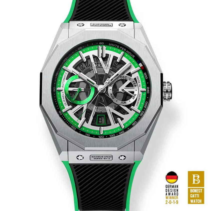 BONEST GATTI Мужские автоматические часы 42 мм Механические наручные часы Скелетон Циферблат 50 м Водонепроницаемые сапфировое зеркало Светящийся месяц Неделя
BONEST GATTI Мужские автоматические часы 42 мм Механические наручные часы Скелетон Циферблат 50 м Водонепроницаемые сапфировое зеркало Светящийся месяц Неделя