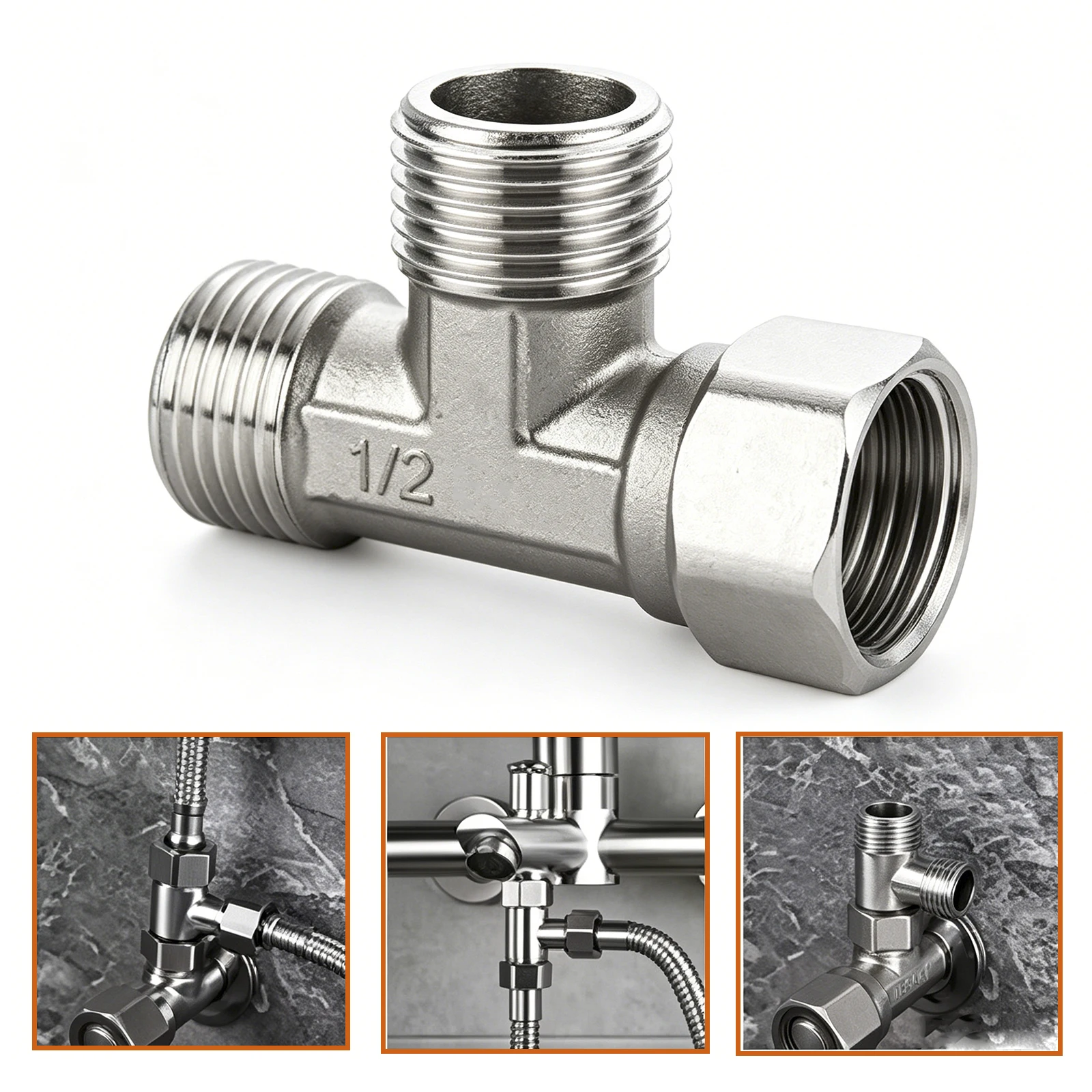 PIPE JOINT Stainless Steel T Adapter G1/2" T-Valve Diverter Valve Three Way Device Hole For Bath Bidet Sprayer Shower
PIPE JOINT Stainless Steel T Adapter G1/2" T-Valve Diverter Valve Three Way Device Hole For Bath Bidet Sprayer Shower