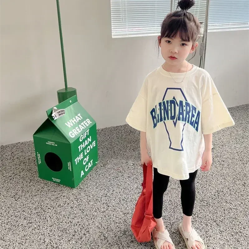 2025 Summer New Children Short Sleeve T Shirts Cotton Baby Girls Letter Embroidery Casual Tees Kids Versatile Loose Tops 4-14Y
2025 Summer New Children Short Sleeve T Shirts Cotton Baby Girls Letter Embroidery Casual Tees Kids Versatile Loose Tops 4-14Y