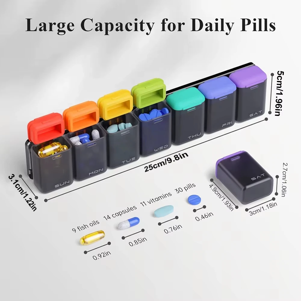 Еженедельный органайзер для таблеток, одноразовая магнитная коробка для таблеток, съемный дозатор лекарств для домашних путешествий, большая вместимость для ежедневных таблеток
Еженедельный органайзер для таблеток, одноразовая магнитная коробка для таблеток, съемный дозатор лекарств для домашних путешествий, большая вместимость для ежедневных таблеток