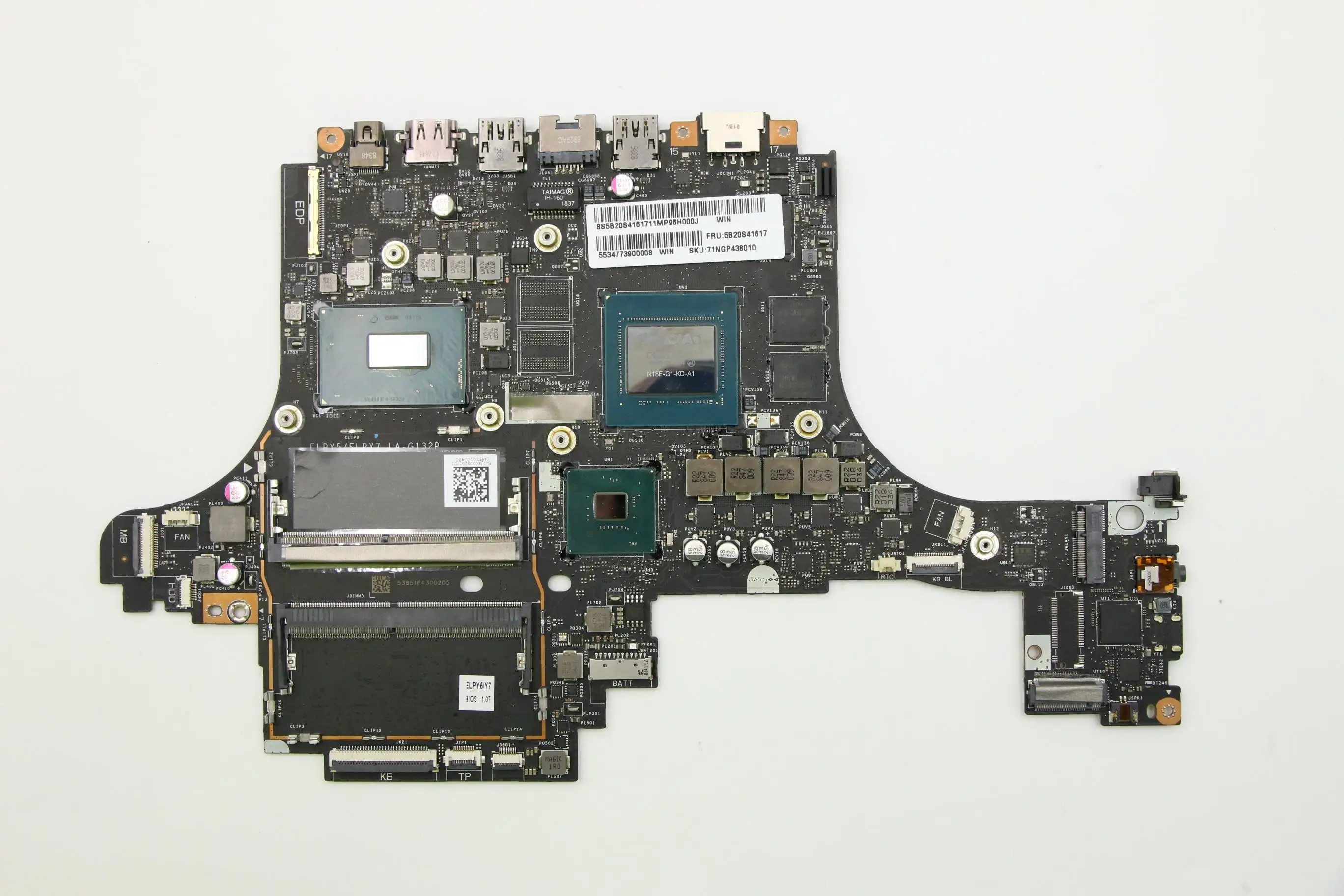 SN LA-G132P FRU 5B20S41617 CPU intelI58300H Model Multiple optional compatible replacement Legion Y740-15ICHg Laptop motherboard
SN LA-G132P FRU 5B20S41617 CPU intelI58300H Model Multiple optional compatible replacement Legion Y740-15ICHg Laptop motherboard