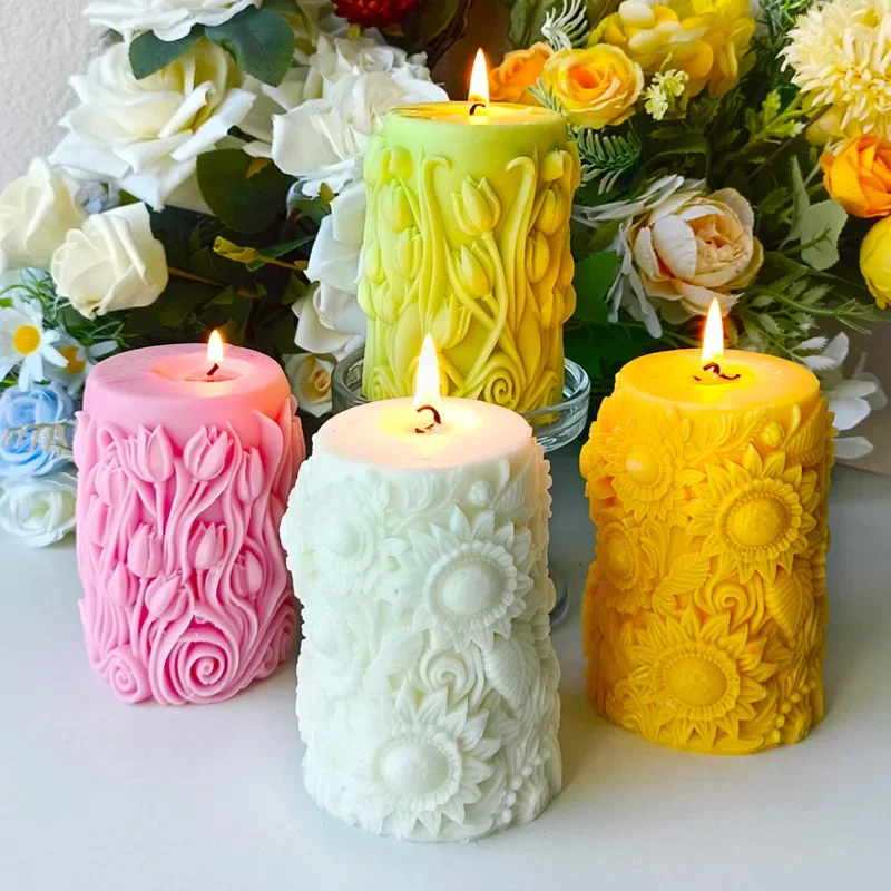 3D Flower Pillar Silicone Mold Handmade Cylinder Aroma Candle Plaster Ornaments Mold Soy Wax Candles Making
3D Flower Pillar Silicone Mold Handmade Cylinder Aroma Candle Plaster Ornaments Mold Soy Wax Candles Making