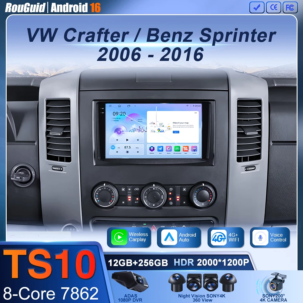 For Mercedes-Benz Sprinter For Volkswagen Crafter 2006-2016 2K 12+256 QLED Android 16 CarPlay Car Radio Multimedia Video Player
For Mercedes-Benz Sprinter For Volkswagen Crafter 2006-2016 2K 12+256 QLED Android 16 CarPlay Car Radio Multimedia Video Player