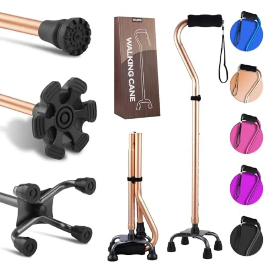 Walking Canes Stablize Women Quad Canes for Seniors and Adults Foldable Adjustable for Men and Women Heavy Duty Freestanding Ca
Walking Canes Stablize Women Quad Canes for Seniors and Adults Foldable Adjustable for Men and Women Heavy Duty Freestanding Ca