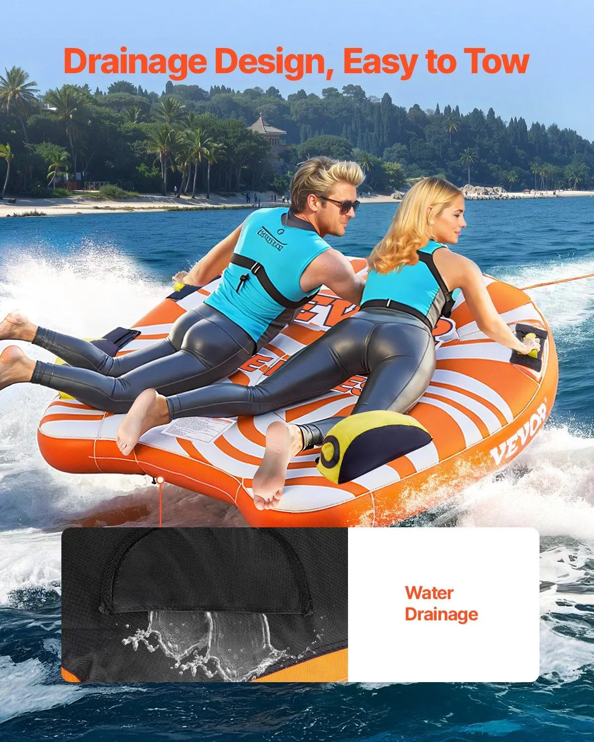 Towable Tubes for Boating, 1-2 Riders Inflatable Towable Tube for Boat to Pull, 340lbs Capacity Boat Tubes and Towables for Water Sports - with Fins, Double-Stitched Nylon Cover & Padded Handles
Towable Tubes for Boating, 1-2 Riders Inflatable Towable Tube for Boat to Pull, 340lbs Capacity Boat Tubes and Towables for Water Sports - with Fins, Double-Stitched Nylon Cover & Padded Handles