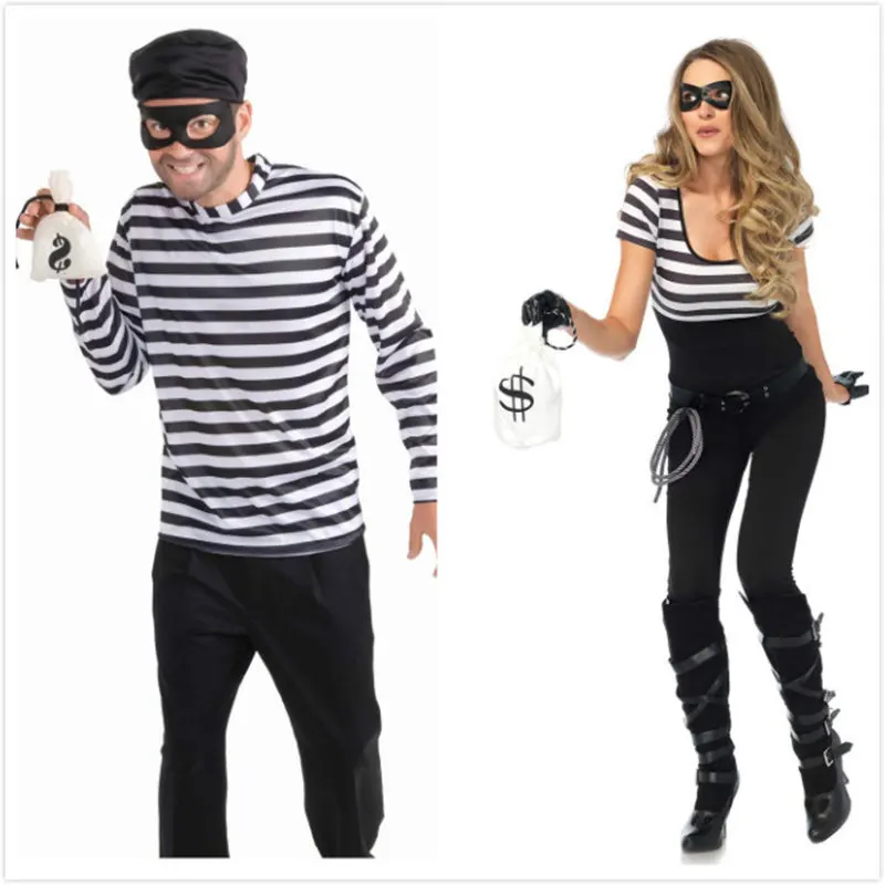 Комплект костюмов для косплея вора, маскарадный танцевальный наряд для взрослых пар, костюм заключенного, одежда вора на Хэллоуин для мужчин и женщин
Комплект костюмов для косплея вора, маскарадный танцевальный наряд для взрослых пар, костюм заключенного, одежда вора на Хэллоуин для мужчин и женщин