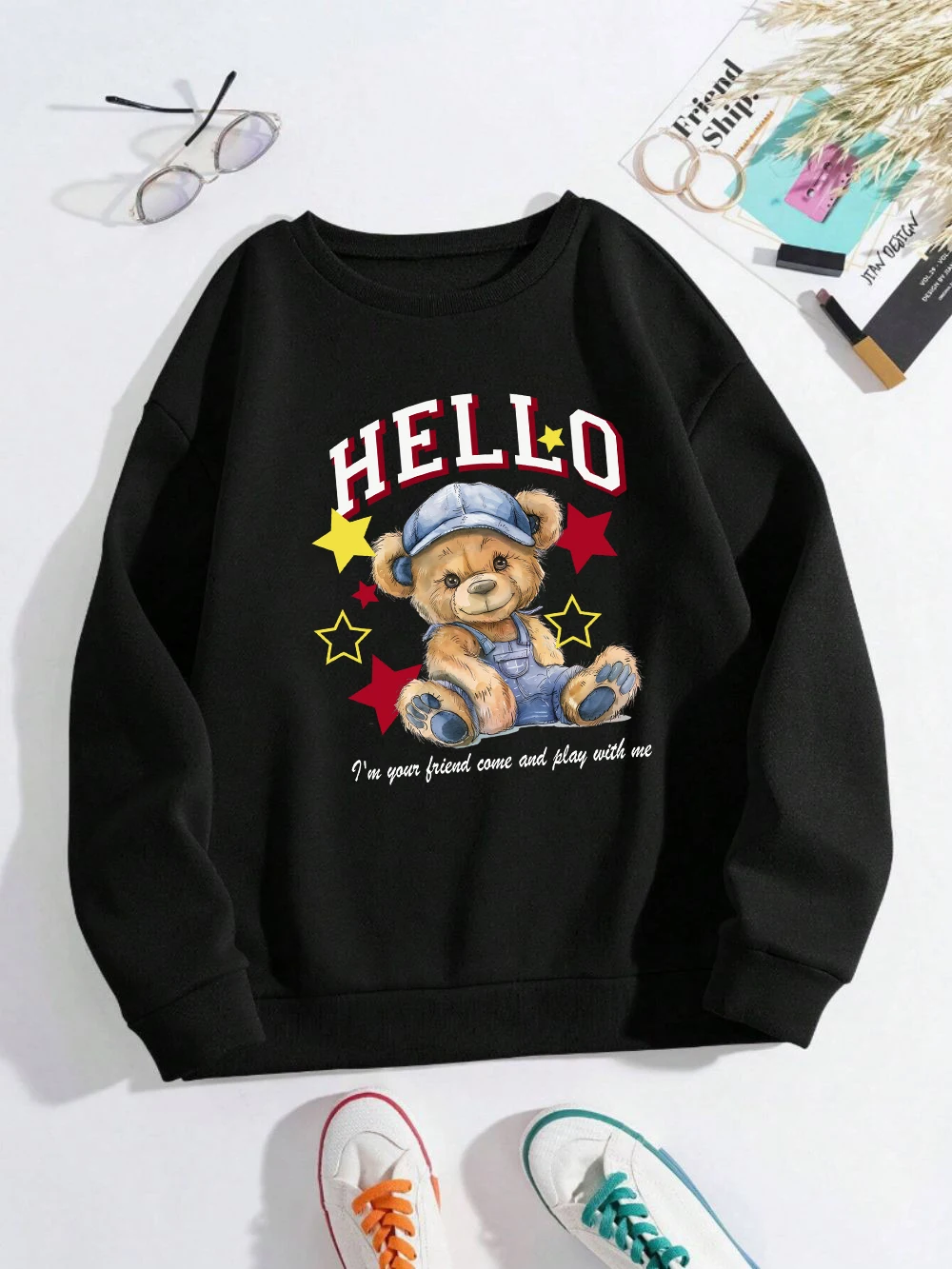 Fashion Men Woman Sweatshirt Cute Bear Printing Pullover Warm Fleece Crewneck Comfortable Hoodie Autumn Casual Couple Clothes
Fashion Men Woman Sweatshirt Cute Bear Printing Pullover Warm Fleece Crewneck Comfortable Hoodie Autumn Casual Couple Clothes