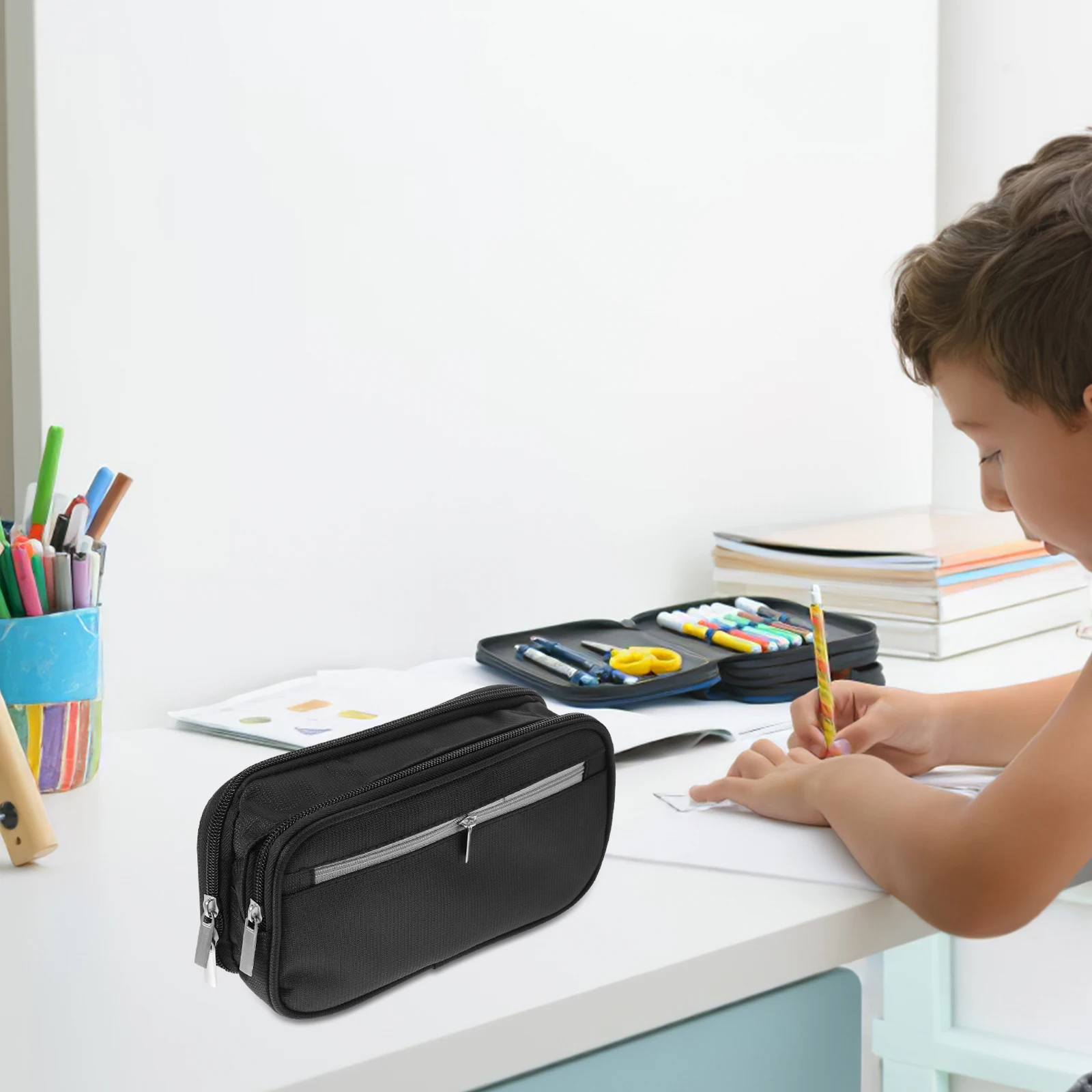 Large Capacity Bag Multi Function Pencil Case Storage ganizer Portable Pens Pouch Pen Storage Bag Zipper Black
Large Capacity Bag Multi Function Pencil Case Storage ganizer Portable Pens Pouch Pen Storage Bag Zipper Black
