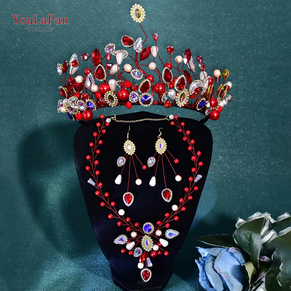 YouLaPan Colorful Baroque Crystal Bridal Headband Wedding Crowns 3 Pieces Hair Accessories Luxury Bride Red Color Headwear HP845
YouLaPan Colorful Baroque Crystal Bridal Headband Wedding Crowns 3 Pieces Hair Accessories Luxury Bride Red Color Headwear HP845