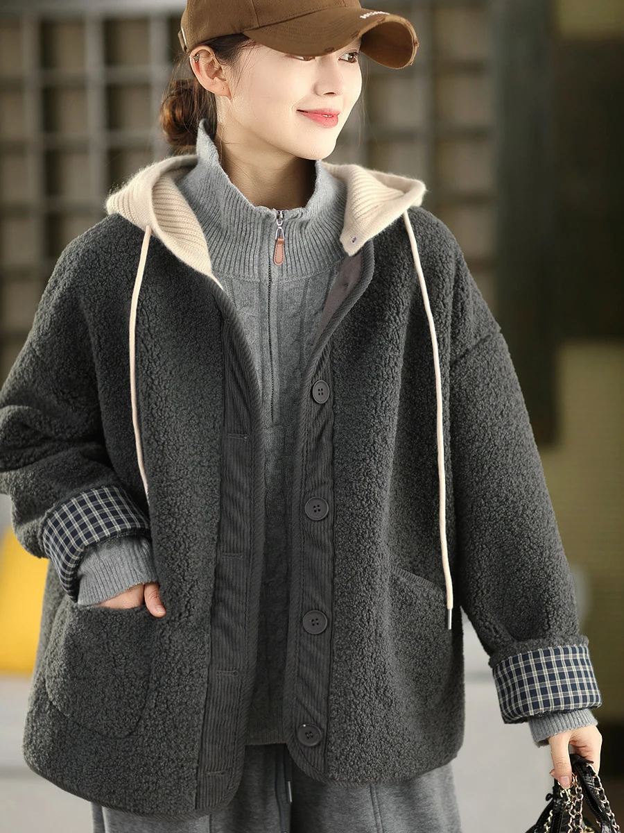 Утепленное кожаное пальто из овчины для женщин со съемным вязаным капюшоном, теплой подкладкой из овечьего бархата и замшевым хлопковым утеплителем
Утепленное кожаное пальто из овчины для женщин со съемным вязаным капюшоном, теплой подкладкой из овечьего бархата и замшевым хлопковым утеплителем