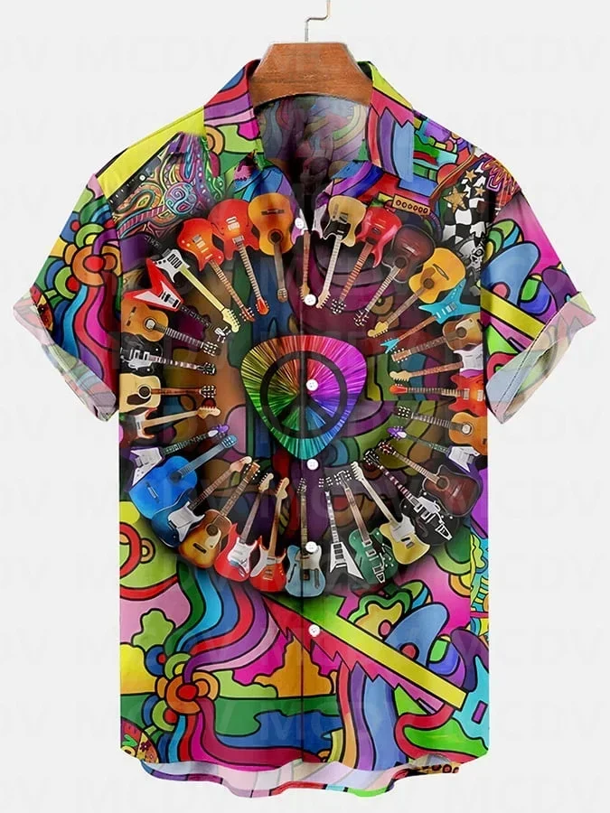 Leisure Holiday Music Festival Printed Hawaiian Shirts Men's For Women's Short-Sleeved Shirt
Leisure Holiday Music Festival Printed Hawaiian Shirts Men's For Women's Short-Sleeved Shirt