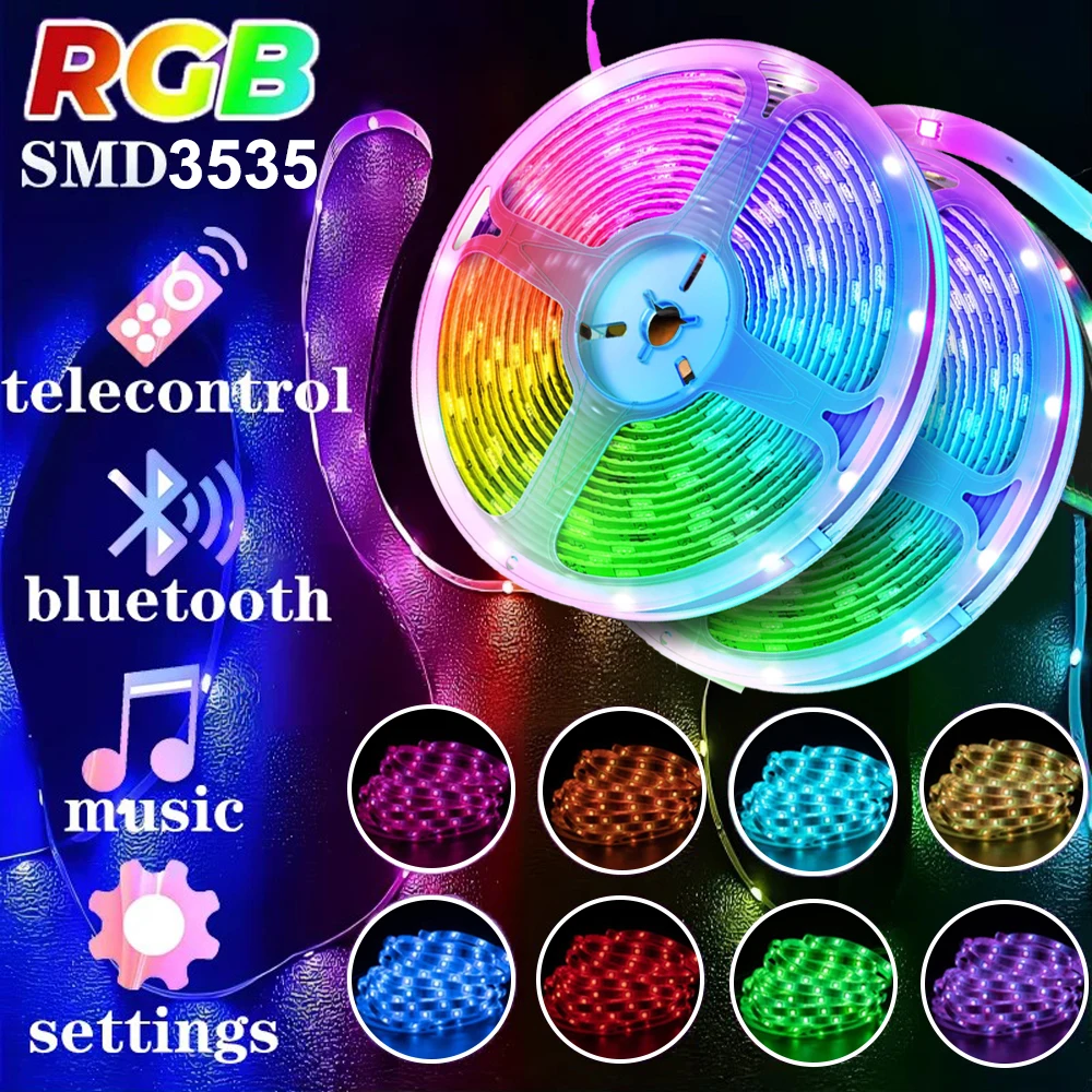 Светодиодная лента RGB 3535 с дистанционным управлением через приложение Bluetooth, USB, 1 м, 2 м, 3 м, 5 м, 10 м, 15 м, 20 м, 30 м, праздничная декоративная подсветка для дома
Светодиодная лента RGB 3535 с дистанционным управлением через приложение Bluetooth, USB, 1 м, 2 м, 3 м, 5 м, 10 м, 15 м, 20 м, 30 м, праздничная декоративная подсветка для дома